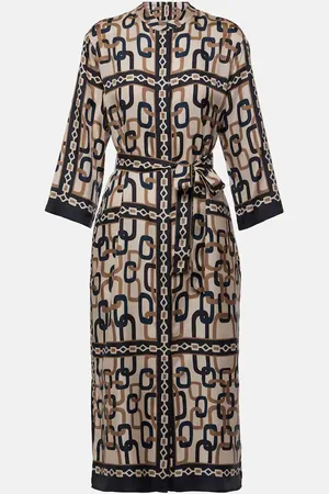 Max Mara Abito midi Falesia in misto cotone con stampa