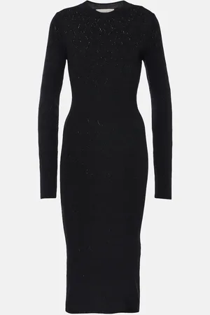 Ami Abito midi in maglia di cotone e lana