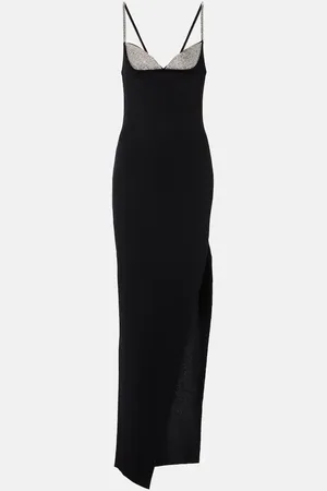 Balmain Abito lungo con cristalli