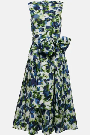 Erdem Abito midi in cotone con stampa