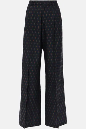 Etro Pantaloni a gamba larga in lana e cotone