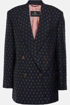 Etro Blazer in lana e cotone con stampa