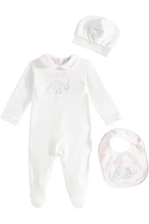 MONNALISA Baby - Tutina, bavaglino e berretto in cotone
