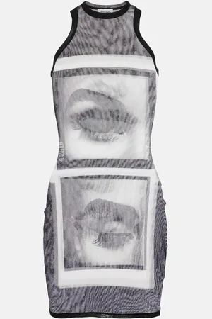 Jean Paul Gaultier Top in mesh con stampa