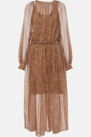 Max Mara Abito midi in georgette di seta