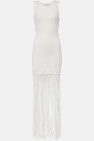 FAITHFULL THE BRAND Abito corto Maceio in cotone con frange