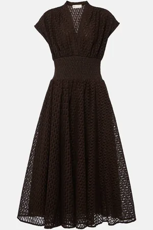 Tory Burch Abito midi in cotone sangallo