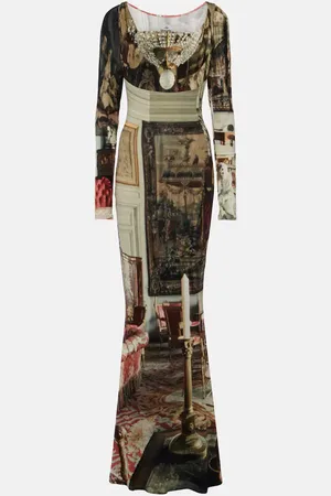 Vivienne Westwood Abito lungo Saloon con stampa