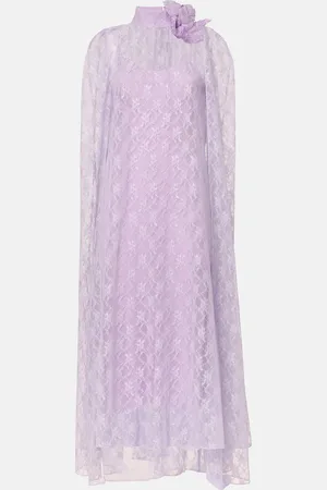 RODARTE Abito midi in pizzo con applicazione floreale