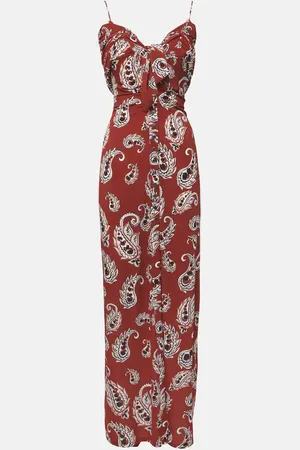Paco rabanne Abito lungo in jersey con stampa paisley