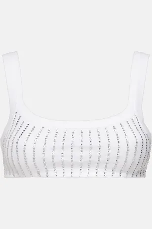 The Attico Top bralette in cotone con cristalli