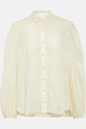 ZIMMERMANN Camicia Halliday in cotone con pizzo