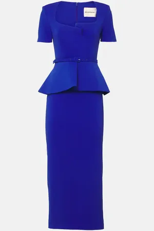Roland Mouret Abito midi in misto seta e lana