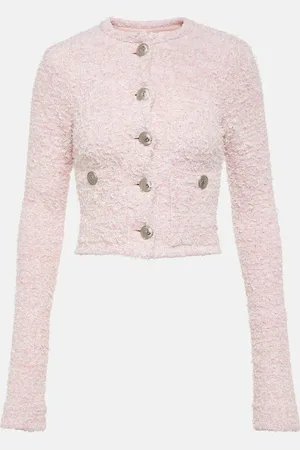 Balenciaga Cardigan cropped in misto cotone