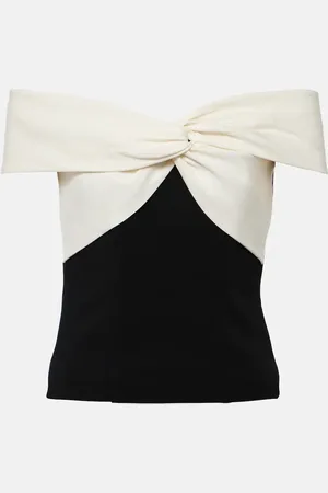Roland Mouret Top in cady con scollo bardot