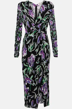 Diane von Furstenberg Abito midi Vivianne in jersey con stampa
