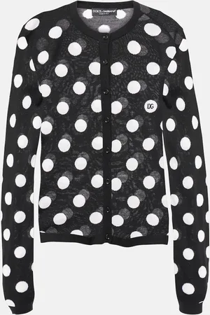 Dolce & Gabbana Cardigan in lana e seta a pois