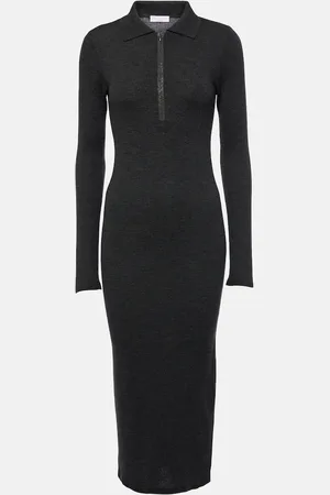 Brunello Cucinelli Abito midi in lana e cashmere