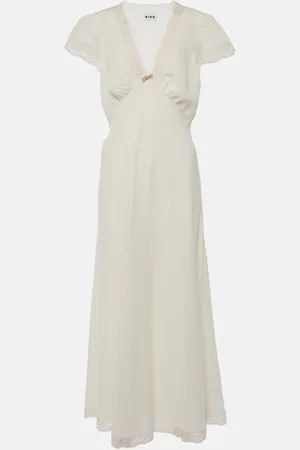 RIXO London Abito midi Clarice con pizzo