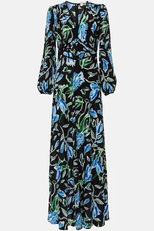 Diane von Furstenberg Abito lungo Seline con stampa floreale