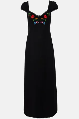 RIXO London Abito midi Tahlee con ricamo