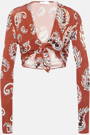 Paco rabanne Top cropped con stampa paisley