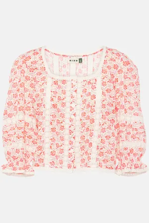 RIXO London Top Jacques in voile di cotone