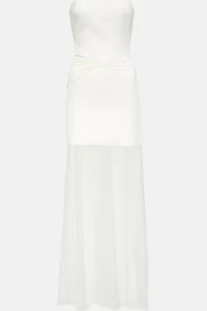 DAVID KOMA Bridal - Abito lungo in cady