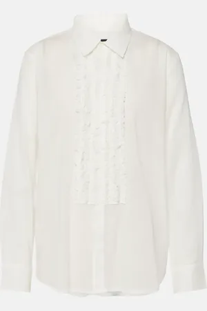 NILI LOTAN Camicia Nathael Ruffle in cotone