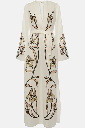 Tory Burch Caftano in lino con stampa