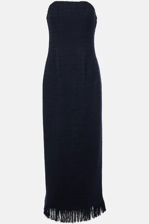 Oscar de la Renta Abito bustier in tweed di misto mohair