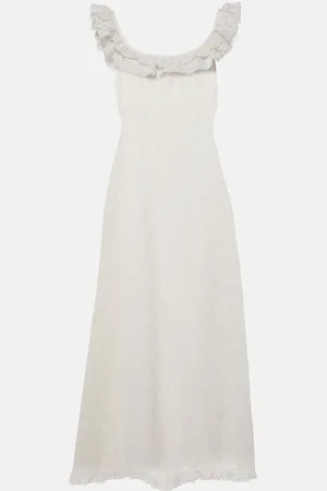 RIXO London Abito midi Patsy in cotone sangallo