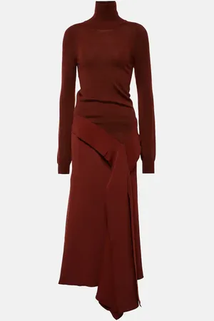 Victoria Beckham Abito midi in crêpe e lana