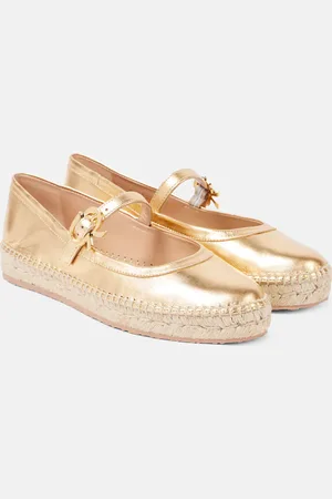 Gianvito Rossi Espadrillas Elda in pelle metallizzata