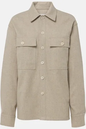 Jil Sander Giacca camicia in lana vergine