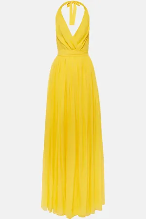 Dolce & Gabbana Abito lungo in chiffon di seta
