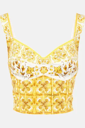 Dolce & Gabbana Bustier Majolica in popeline di misto cotone