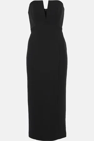 Roland Mouret Abito midi in misto seta senza spalline