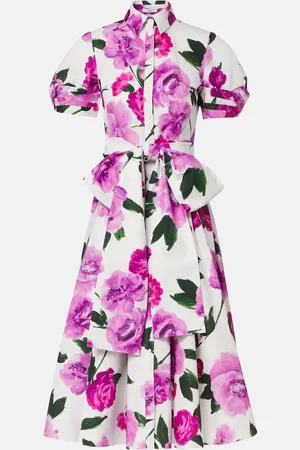 Erdem Abito chemisier in cotone con stampa