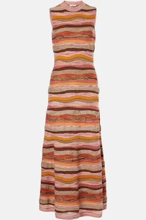 ULLA JOHNSON Abito corto Fauna in misto cotone a righe
