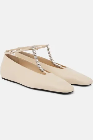 Jil Sander Ballerine con cristalli in pelle