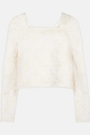 RIXO London Top cropped Natayla in crochet