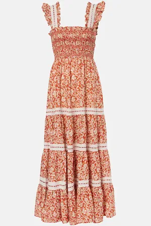 RIXO London Abito midi Aubrie in cotone con stampa floreale