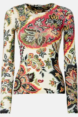 Etro Top Serafino in misto lana con stampa
