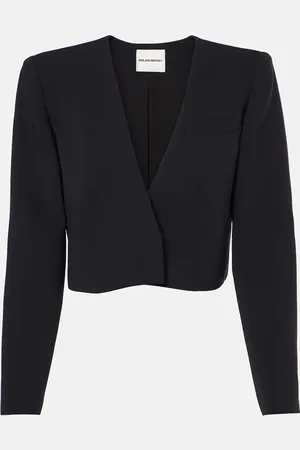 Roland Mouret Giacca cropped in seta e lana