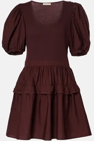 ULLA JOHNSON Abito corto Tilda in misto cotone