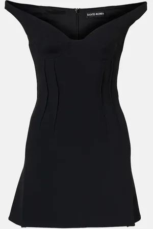 DAVID KOMA Abito corto con scollo bardot