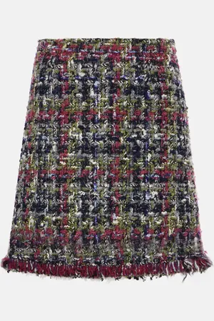 Etro Minigonna in tweed di misto lana