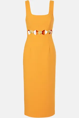 Rebecca Vallance Abito midi Sirene con cut-out