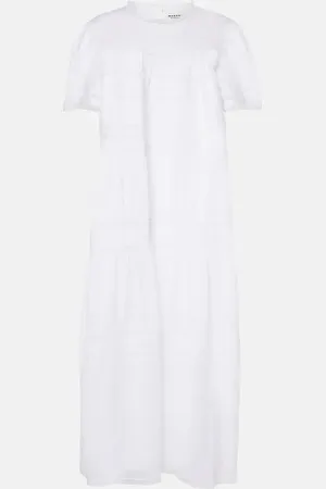 Marant Etoile Abito midi Geralda in cotone con pizzo